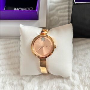 Movado Trend Bangle Women’s Watch, 30 mm, Rose Gold, Authenticity Tags & Link